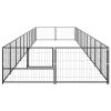 Dog Kennel Black 215.3 ft¬≤ Steel